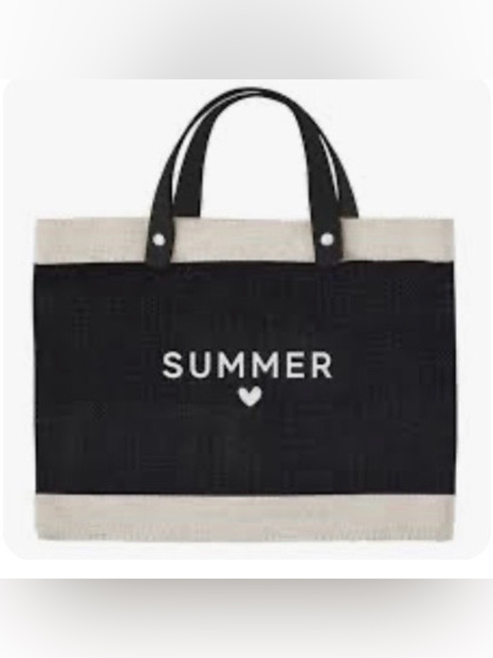 NEW Black 'Summer' Canvas Tote Bag
